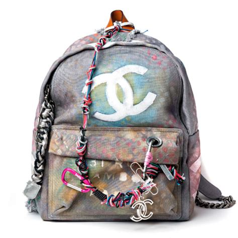 chanel canvas graffiti backpack price|authentic Chanel backpack.